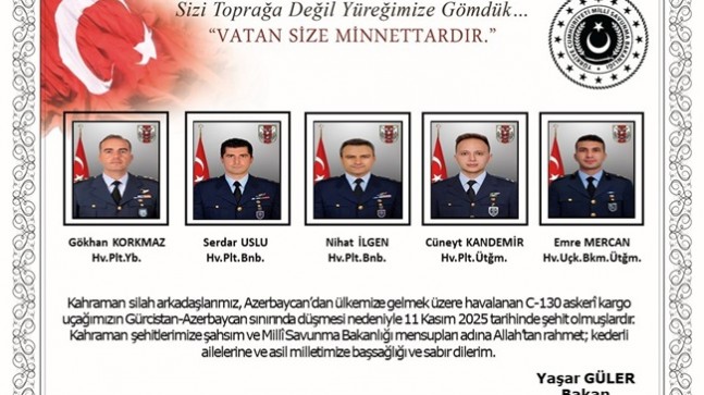 MSB açıkladı. 20 askerimiz şehit oldu. Türkiye’mizin Başı Sağolsun