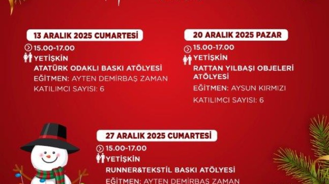 KENT MÜZESİ ARALIK AYI ETKİNLİK TAKVİMİ