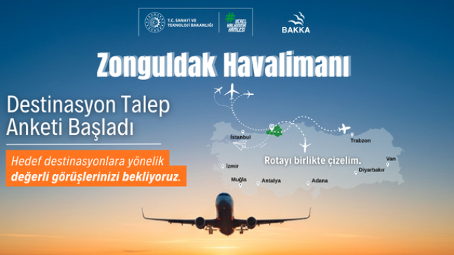 Zonguldak Havalimanı Yeni Destinasyon Talep Anketi Başlatıldı