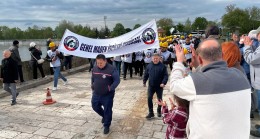 EDİRNE CADDELERİ ‘İŞTE MADENCİ İŞTE ZONGULDAK’ SLOGANLARIYLA İNLEDİ