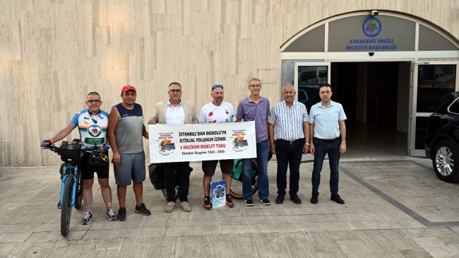 İNEBOLU’YA PEDAL ÇEVİREN BİSİKLETÇİLER, KDZ. EREĞLİ BELEDİYESİ’Nİ ZİYARET ETTİ