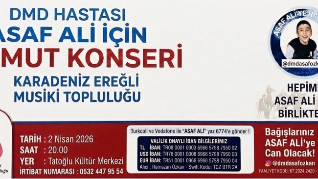Kdz Ereğli ADD’den DMS Hastası Asaf İçin Konser  Düzenledi