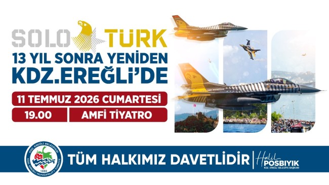 SOLOTÜRK 13 yıl sonra yeniden Ereğli semalarında olacak.